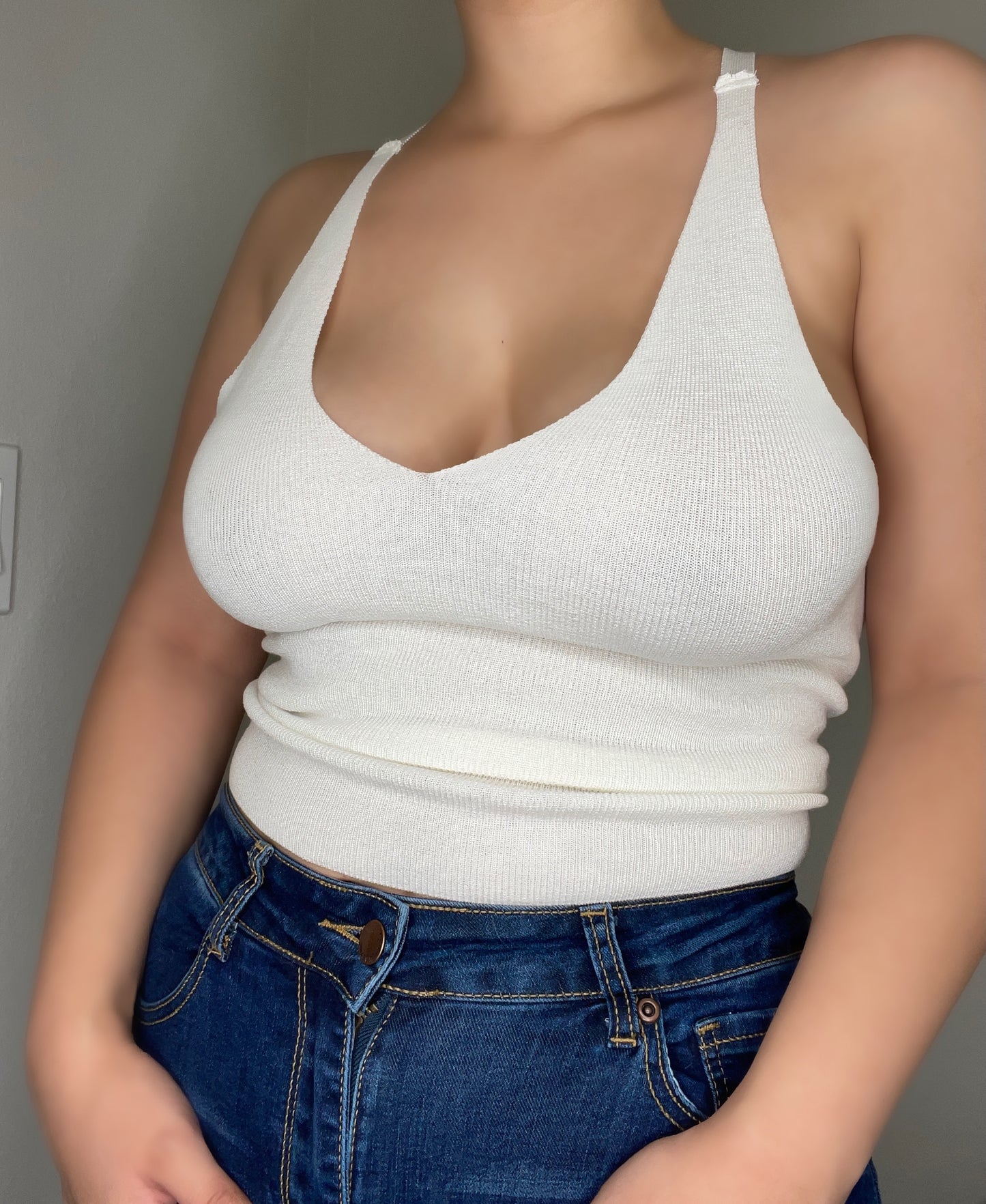 Lace Me Up Knit Top (WHITE)