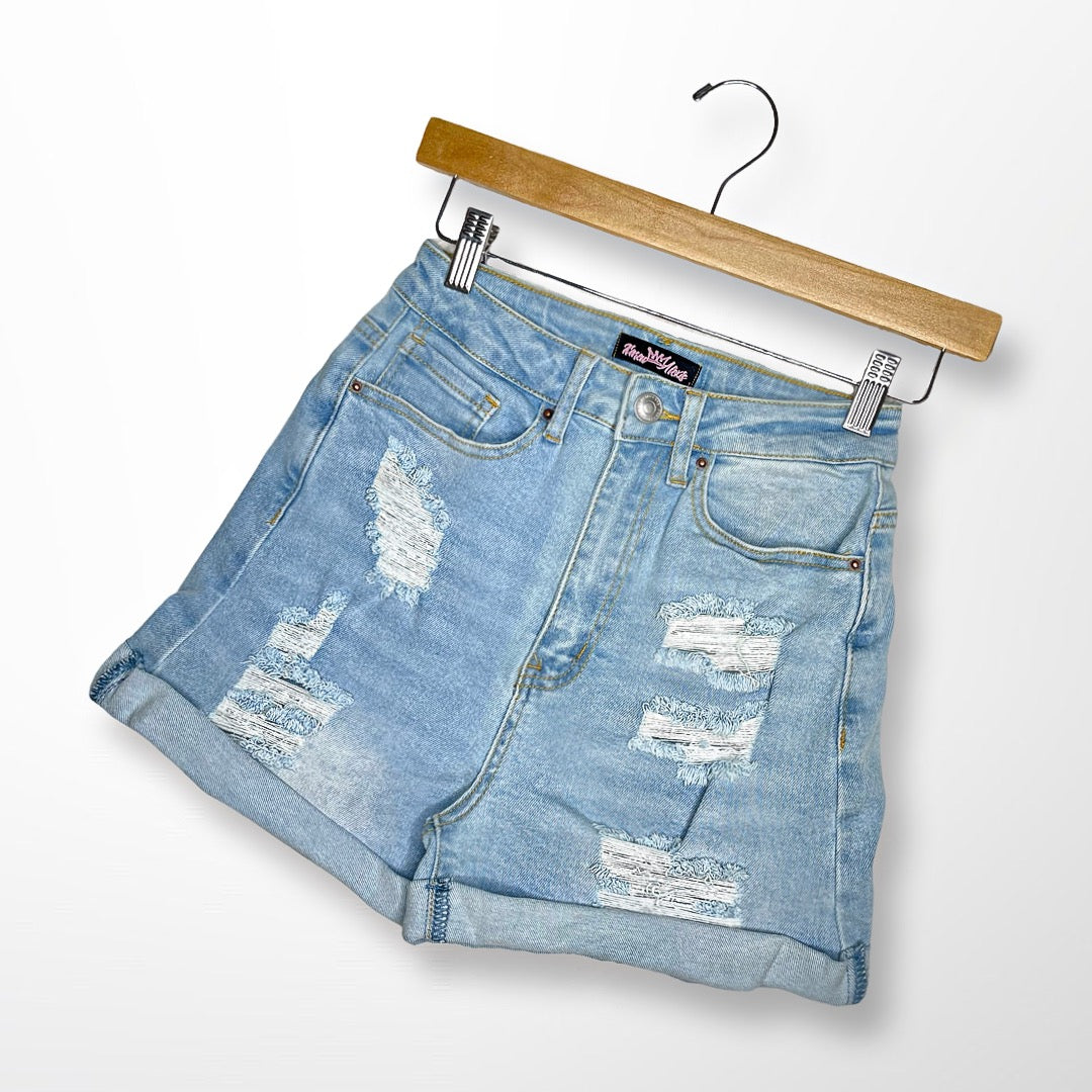 High Waisted Cuffed Mom Shorts (LIGHT)