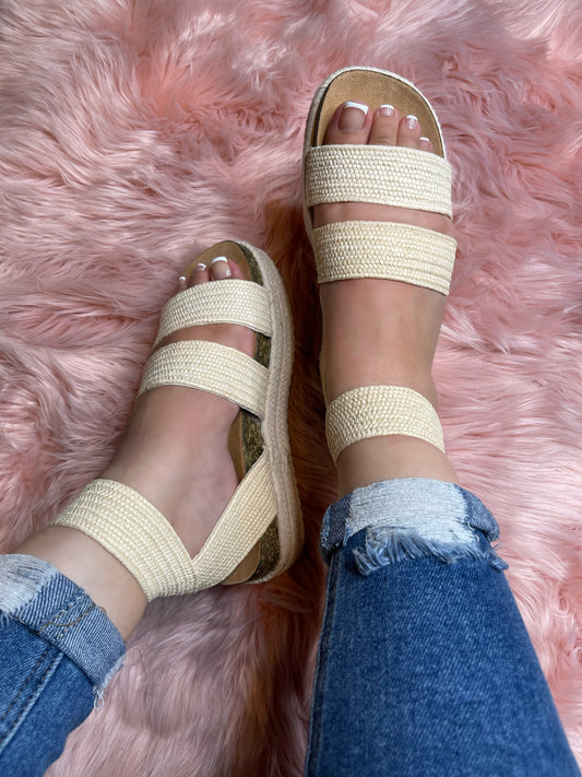 Cancun Wedge Sandal (BEIGE WOVEN)